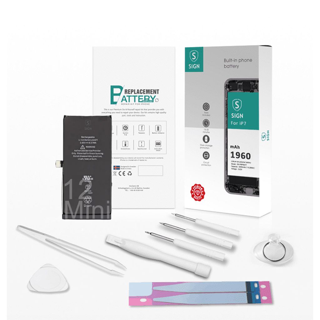 SiGN complete batteri reservdel kit – iPhone 12 Mini
