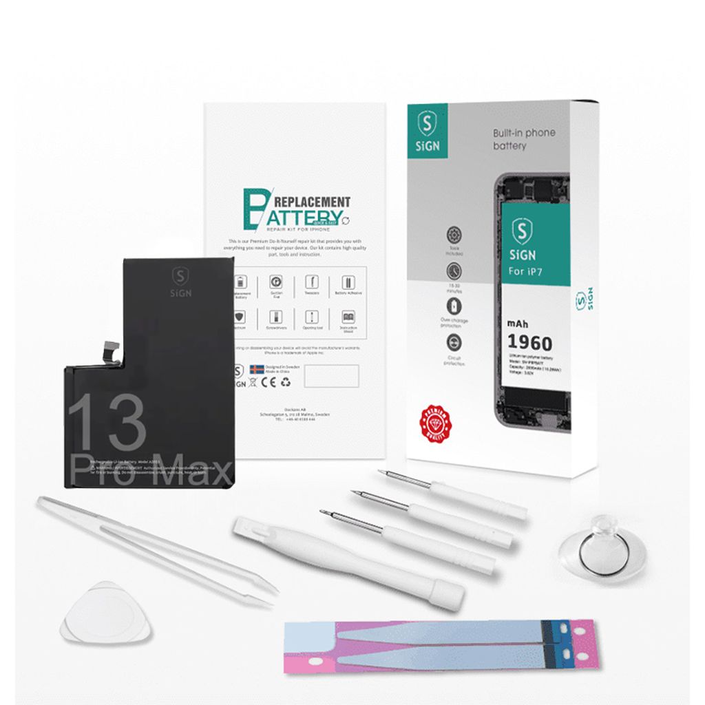 SiGN Complete batteri reservdel Kit – iPhone 13 Pro Max