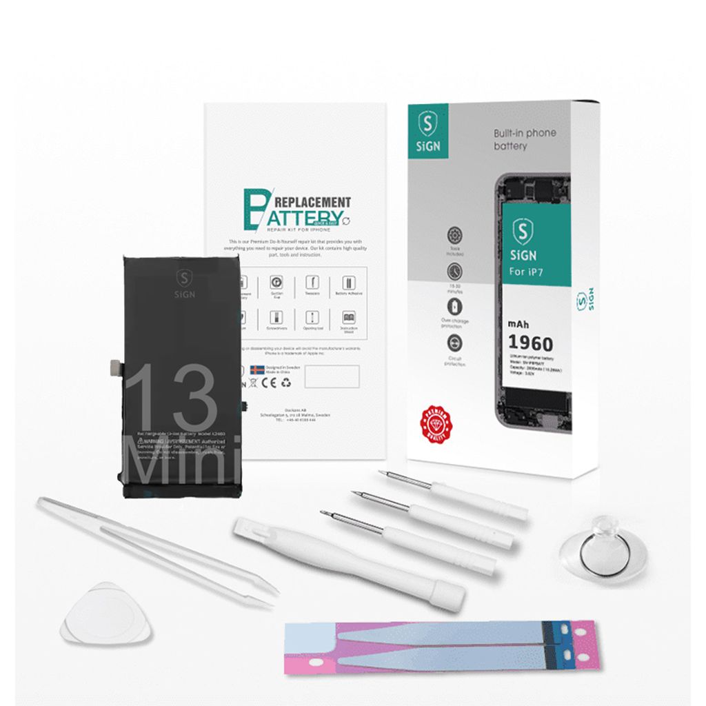 SiGN complete batteri reservdel kit – iPhone 13 Mini