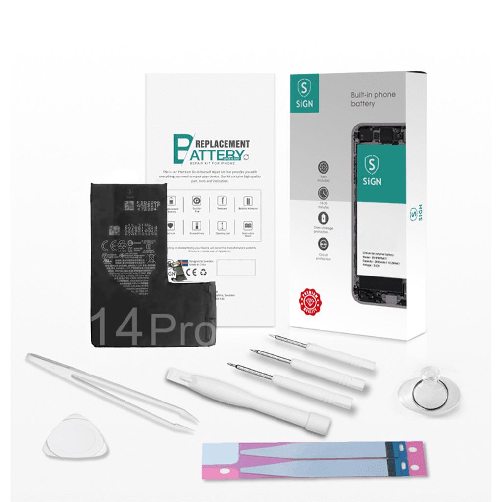 SiGN Complete batteri reservdel Kit – iPhone 14 Pro