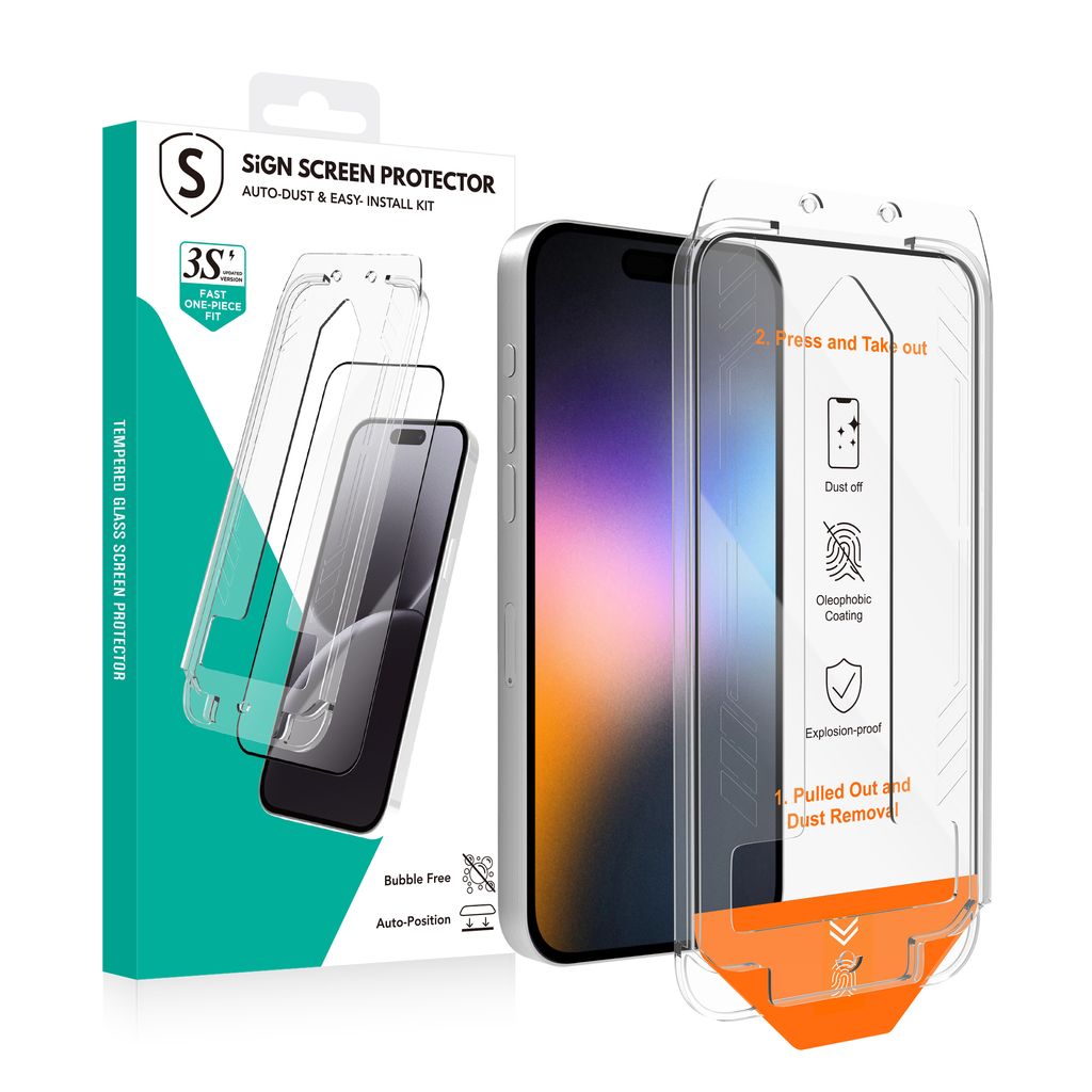 SiGN Skärmskydd iPhone 17 Pro Max – EZ Apply with dust free applicator