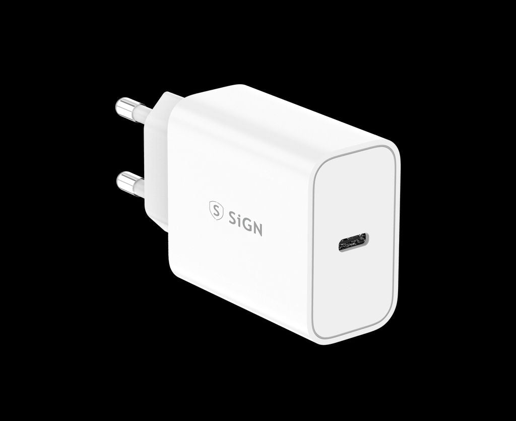 SiGN 45W Charger, USB-C PD, Fast Charging, MacBook Air, iPhone etc. – vit