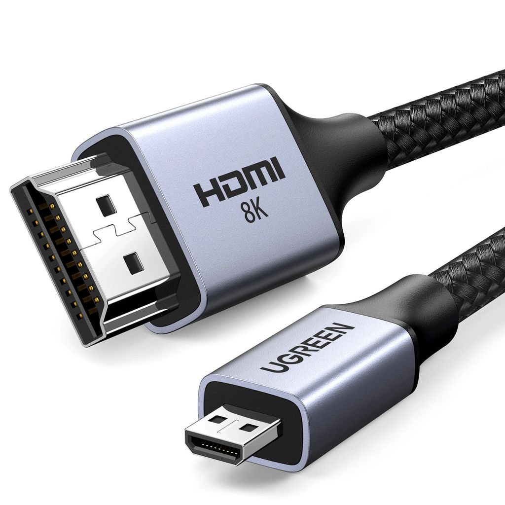 Ugreen Micro HDMI to HDMI 2.1 Cable, 8K, 2m - Gray