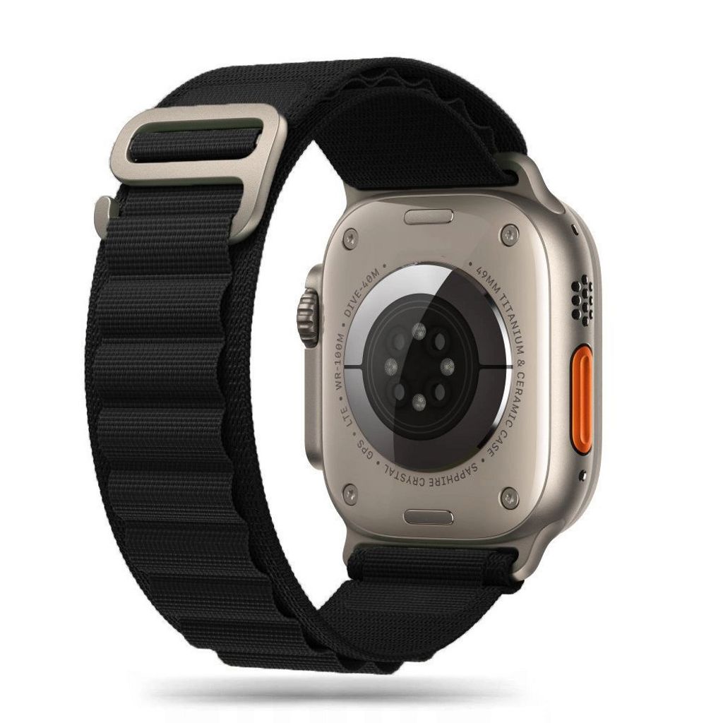 Tech-Protect Nylon Pro klockarmband Apple Watch 4/5/6/7/8/9/SE/Ultra 1/2 - svart