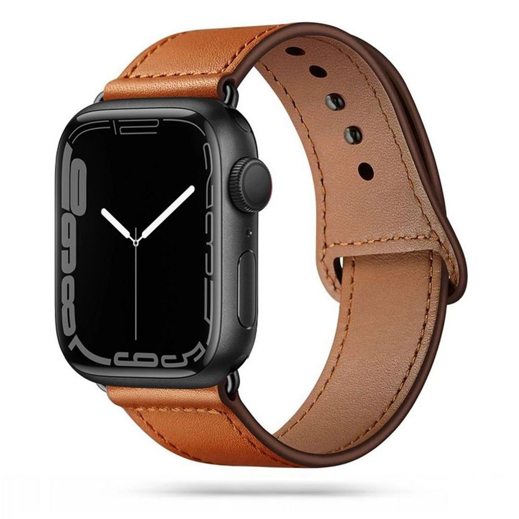 Tech-Protect LeatherFit klockarmband Apple Watch 4/5/6/7/8/9/SE/Ultra 1/2 - brun