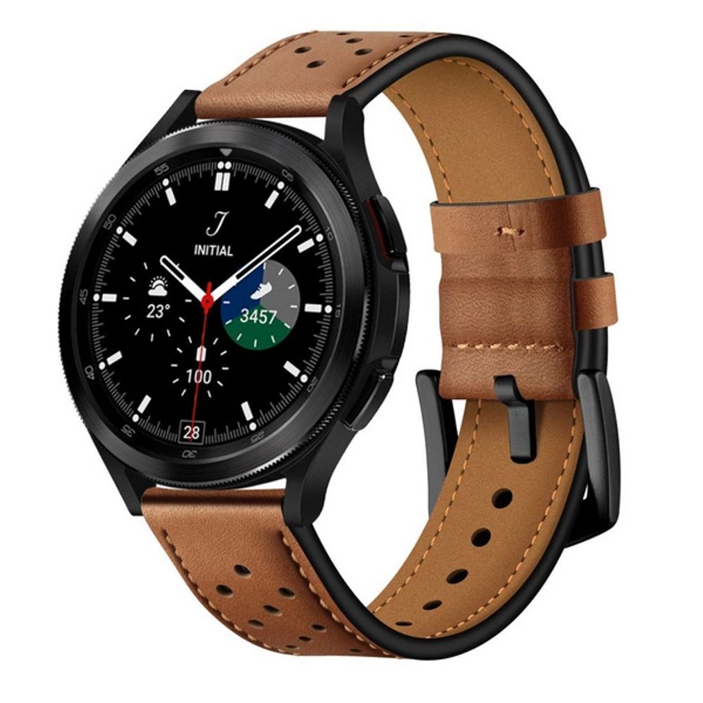 Tech-Protect Leather klockarmband Samsung Galaxy Watch 4/5/5 Pro/6/7/FE - brun