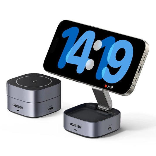 Ugreen 3in1 Magsafe to Qi Wireless laddare för Phone / hörlurar med USB-C Port - svart