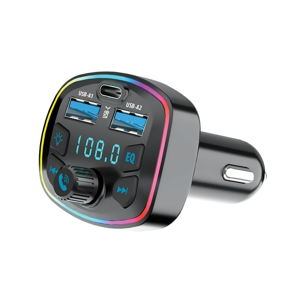 Forever FM Transmitter Bluetooth / Car laddare 1x USB-C / 2x USB-A - svart