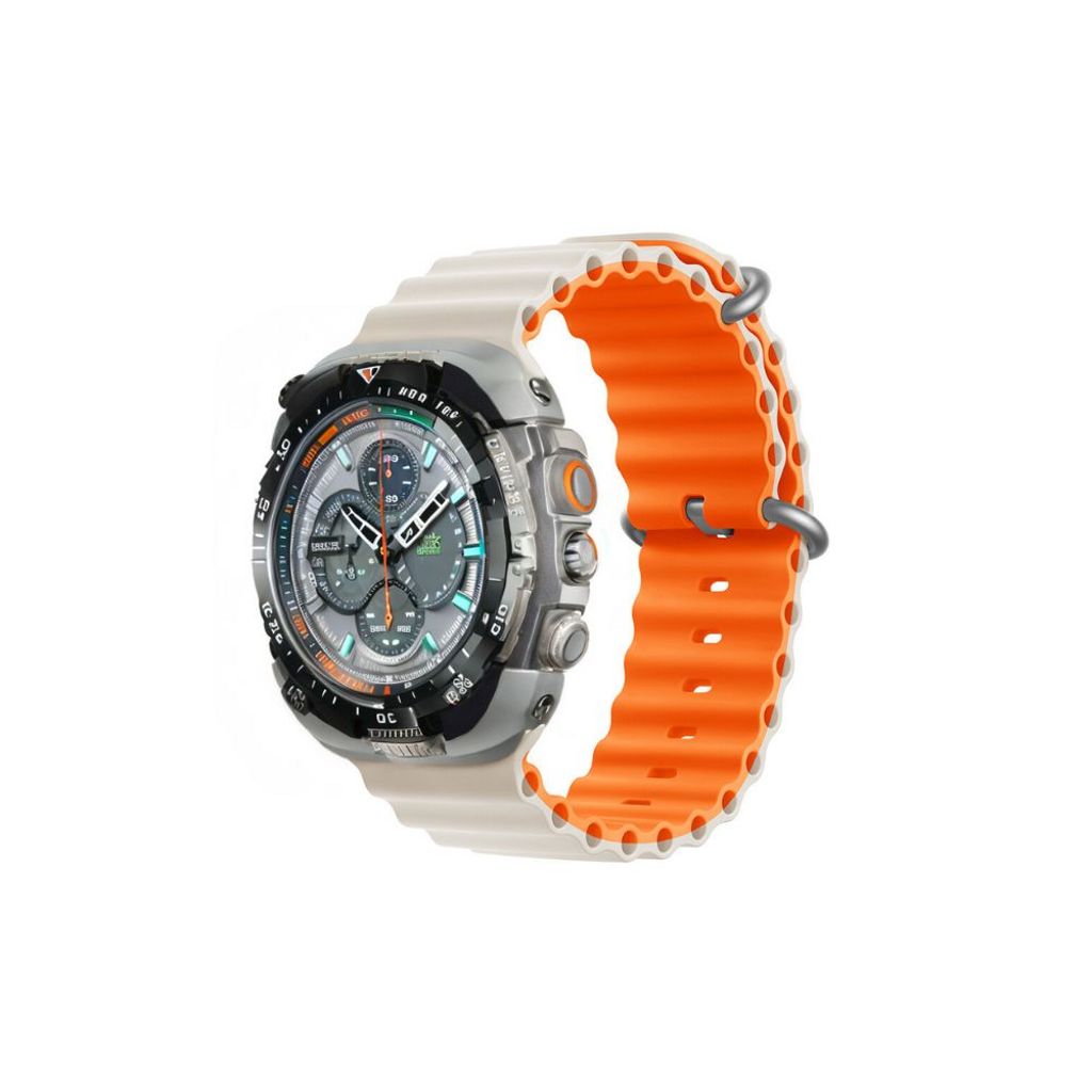Devia Apple Watch 42/44/46/49mm Deluxe Sport6 klockarmband - vit/orange