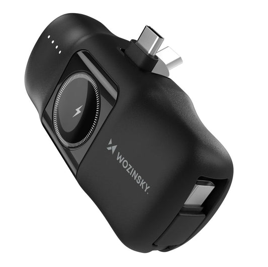 Wozinsky Mini USB-C powerbank med USB-C & Apple Watch laddare 5000mAh - svart
