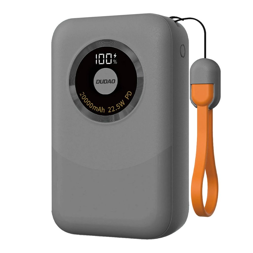Dudao K21 Mini powerbank 10000mAh USB-A / USB-C 22.5W - grå