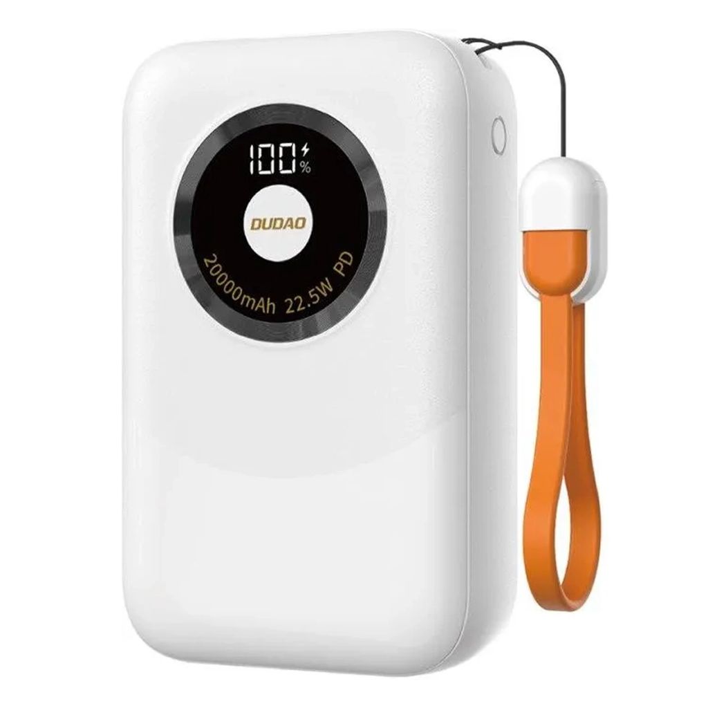 Dudao K21 Mini powerbank 10000mAh USB-A / USB-C 22.5W - vit