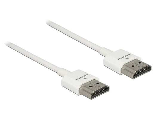 Delock High Speed HDMI Cable with Ethernet 3D 4K @ 60Hz, 0.5m - White