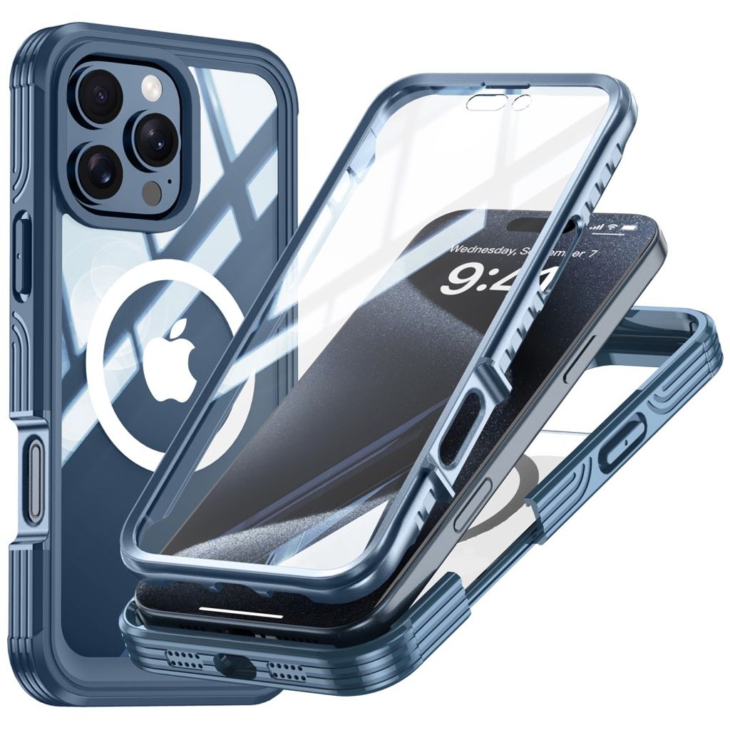 iPhone 16 Pro Max Case with Sreen Protector - Dark Blue