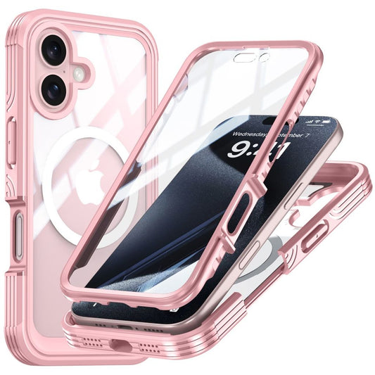 IPhone 16 Plus skal with skärmskydd – rosa