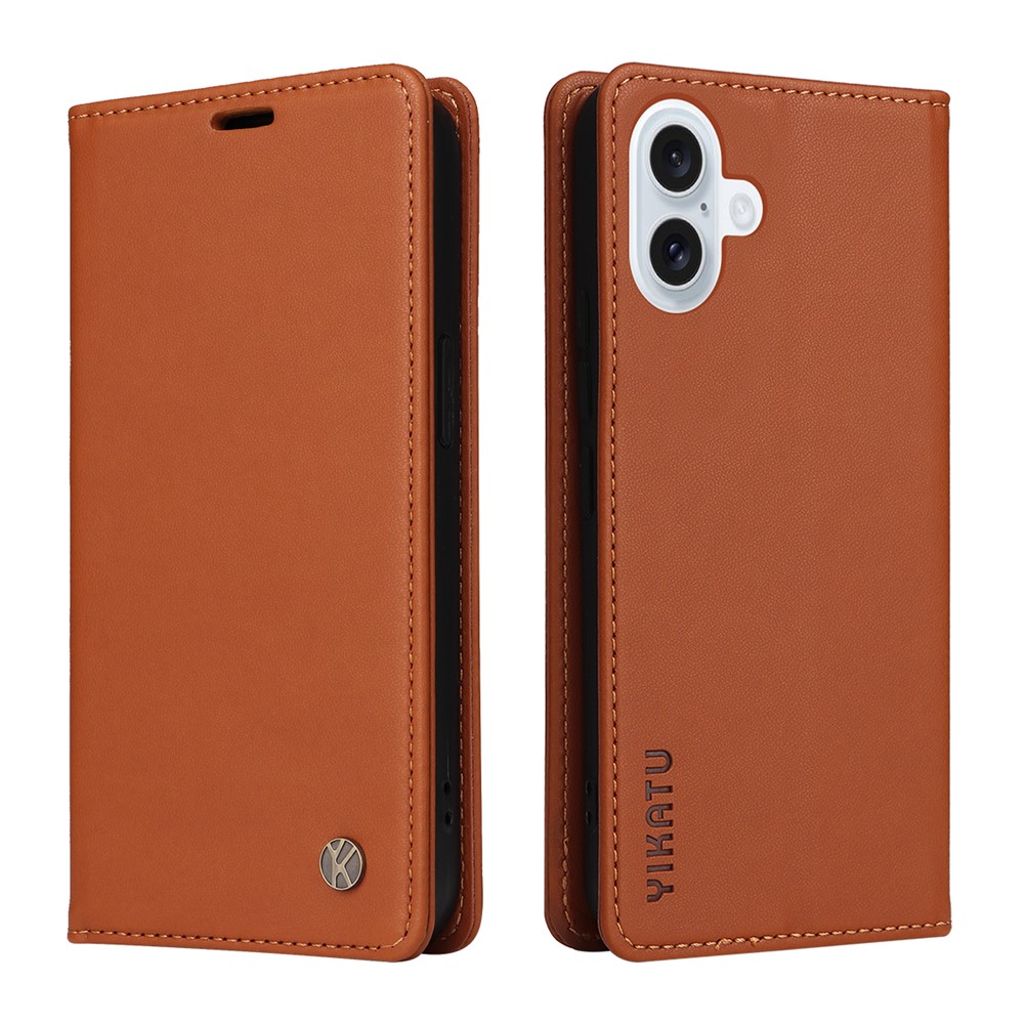 YIKATU iPhone 17 plånboksfodral - brun