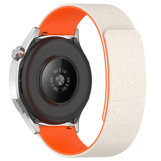 Samsung Galaxy Watch/Garmin Forerunner etc. Silicone Watch Strap – White/Orange