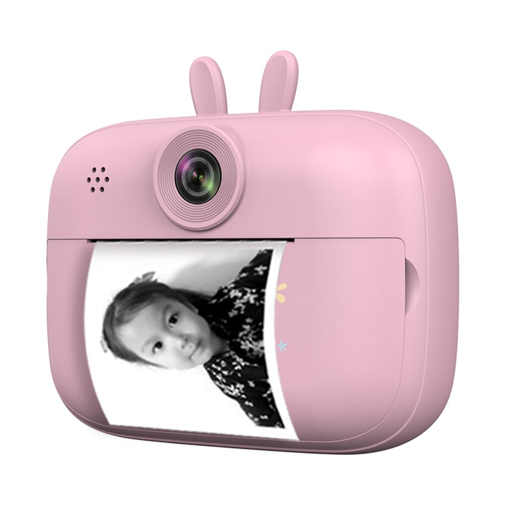 Mini HD camera 1080p with thermal printer - Pink