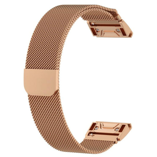 Garmin Fenix 7X/6X/5X Milanese Metal Watch Band - Rose Gold