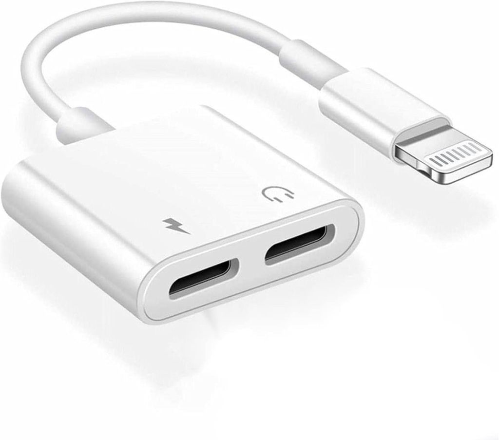 SiGN Lightning to 2x Lightning Adapter, 5V, 2A, 10cm - Charge and Listen - White