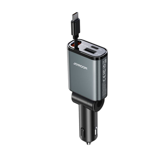 Joyroom 3-in-1 Car Charger 45W with Retractable USB-C Cable