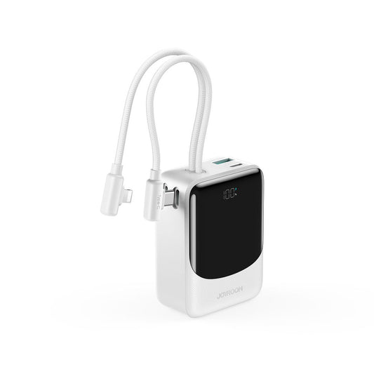 Joyroom JR-PC1 22.5W mini power bank 10000mAh with USB-C/Lightning cables - white