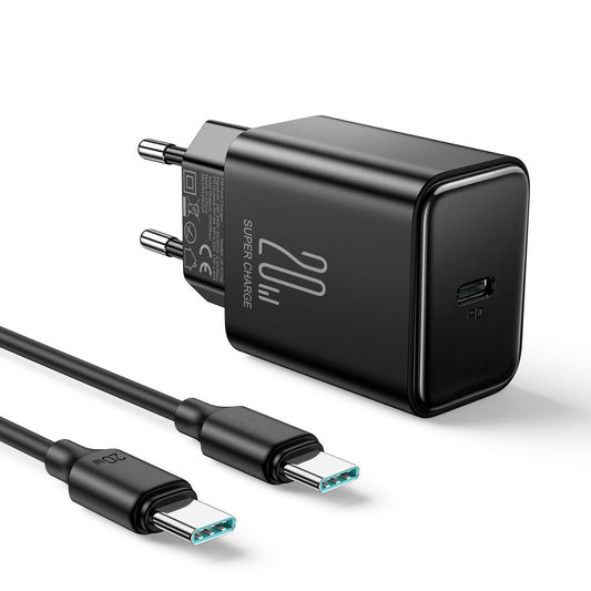 NEXTBATT 20W Fast Charger PD + 60W USB-C cable, 1m - Black