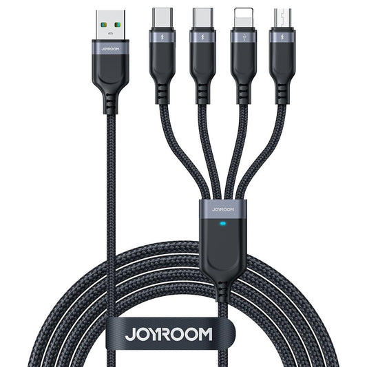 Joyroom 4-in-1 USB-A to 2xUSB-C/Lightning/Micro USB cable 3.5A, 1.2m - Black