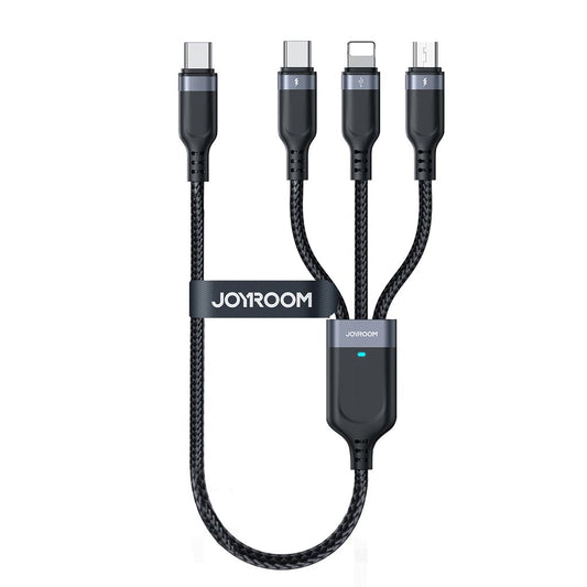 Joyroom 3-in-1 USB-C to Lightning/USB-C/Micro USB Cable 3.5A, 0.3m - Black