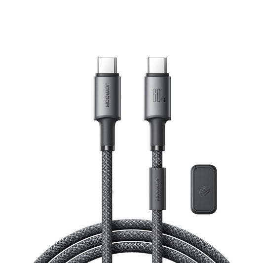 Joyroom USB-C to USB-C 480Mbps Cable with Magnetic Holder 60W, 1.2m - Gray