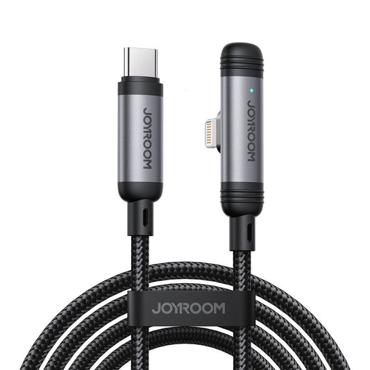 Joyroom USB-C to Lightning angled fast charging kabel 30W, 1.2m - svart