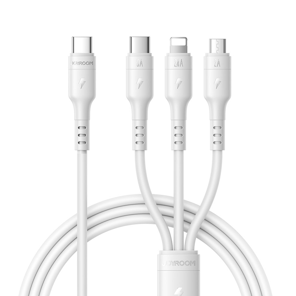 Joyroom S-A61 OmniGo Series 3-in-1 USB-C Charging Cable USB-C/Lightning/Micro - White