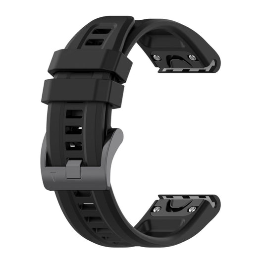 Garmin Fenix 7S Solar Solid Color Silicone Watch Band - Black