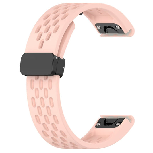 Garmin Fenix 7X Pro Solid Color Silicone Watch Band - Pink
