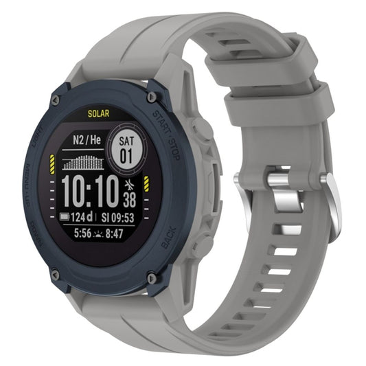 Garmin Descent G1 Solar Solid Color Silicone Watch Band - Gray