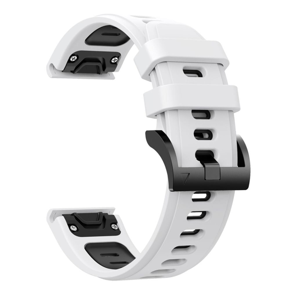 Garmin Fenix E 47mm Two Color Silicone Watch Band - Black / White