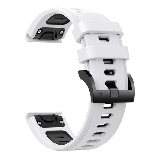 Garmin Fenix E 47mm Two Color Silicone Watch Band - Black / White