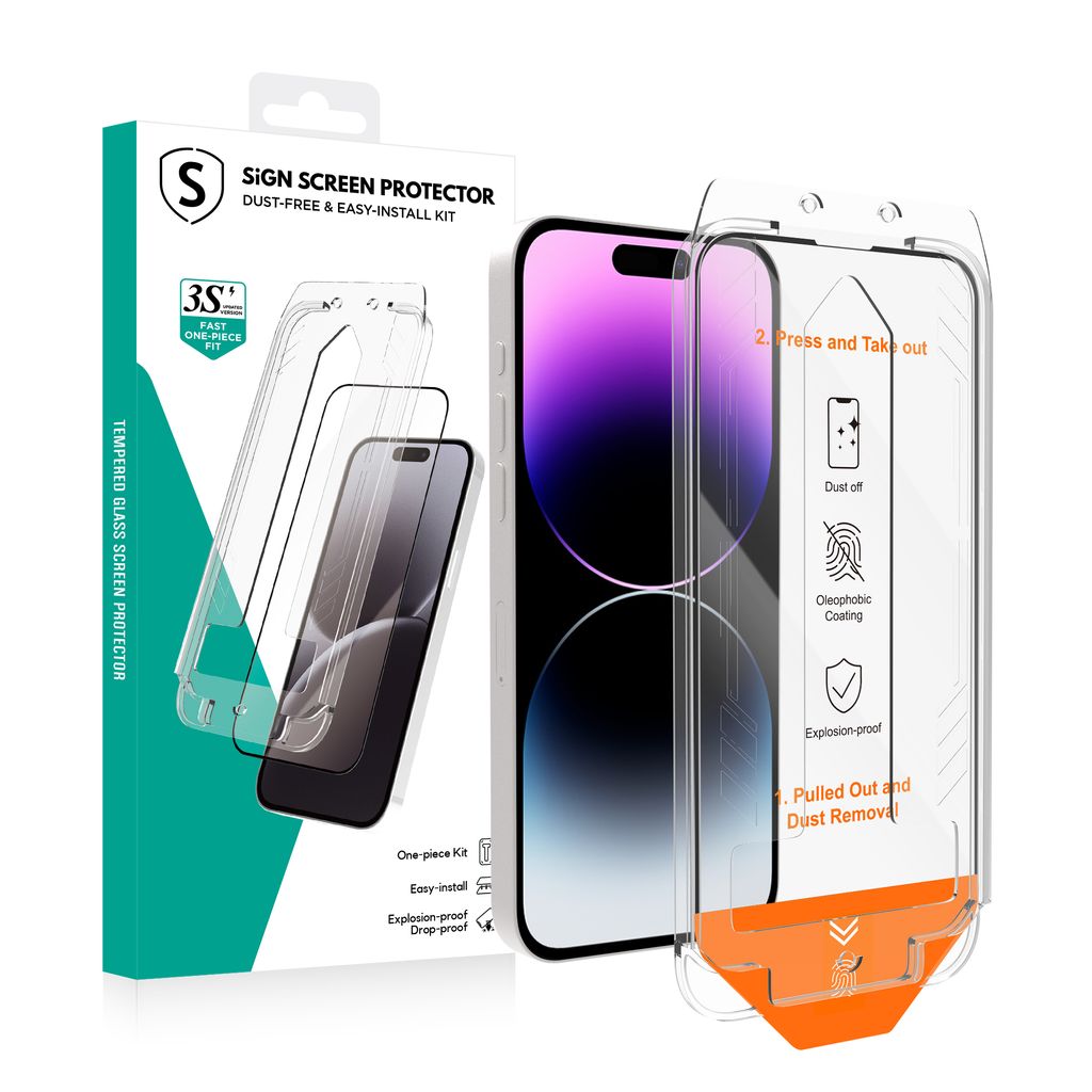SiGN Skärmskydd iPhone 13 Pro Max/14 Plus – EZ Apply with dust free applicator