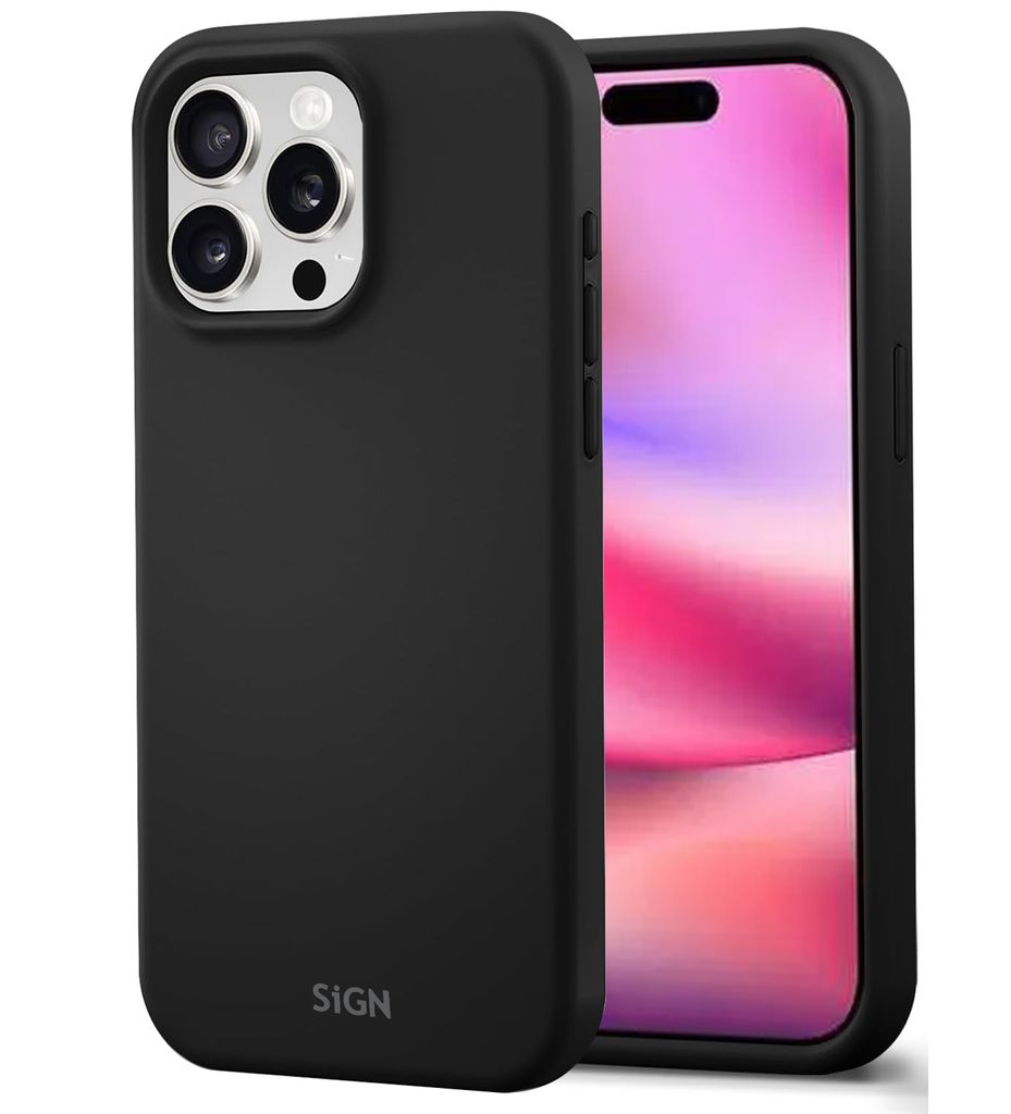 SiGN Liquid Silicone Skal for iPhone 16 Pro - Black