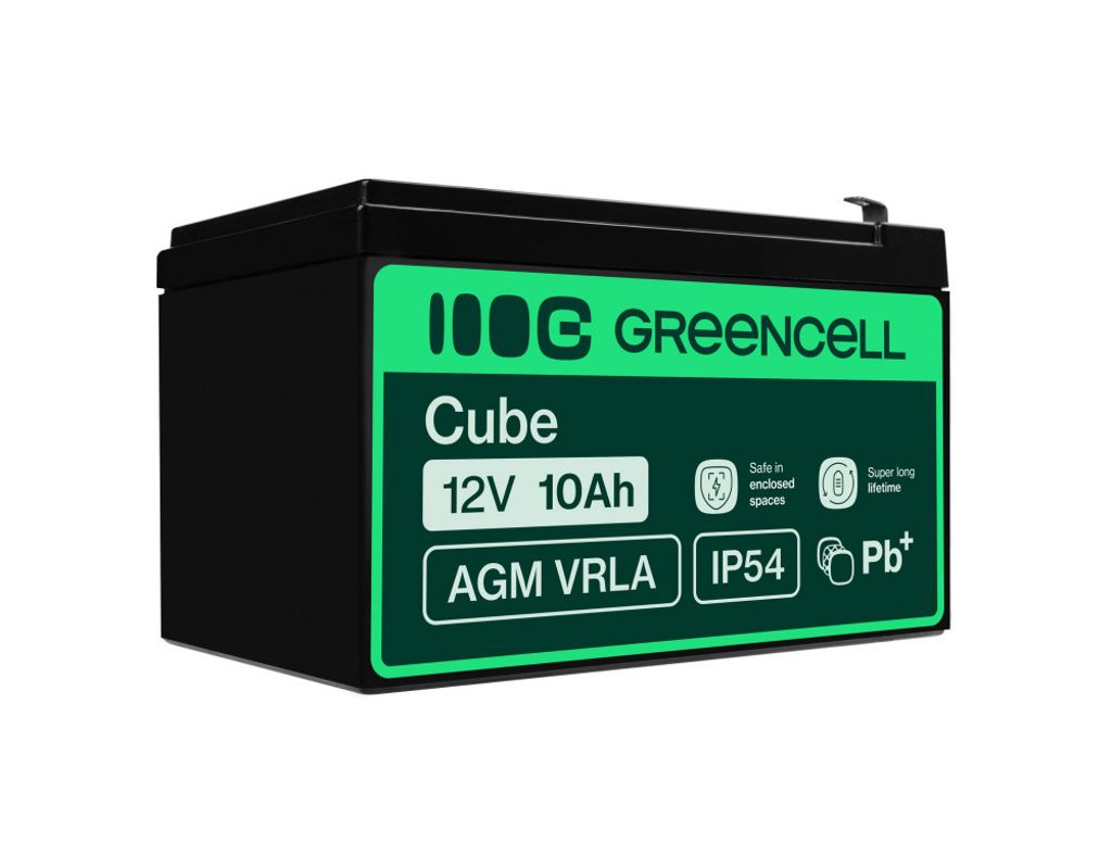 Green Cell AGM VRLA 12V 10Ah maintenance-free battery for UPS units