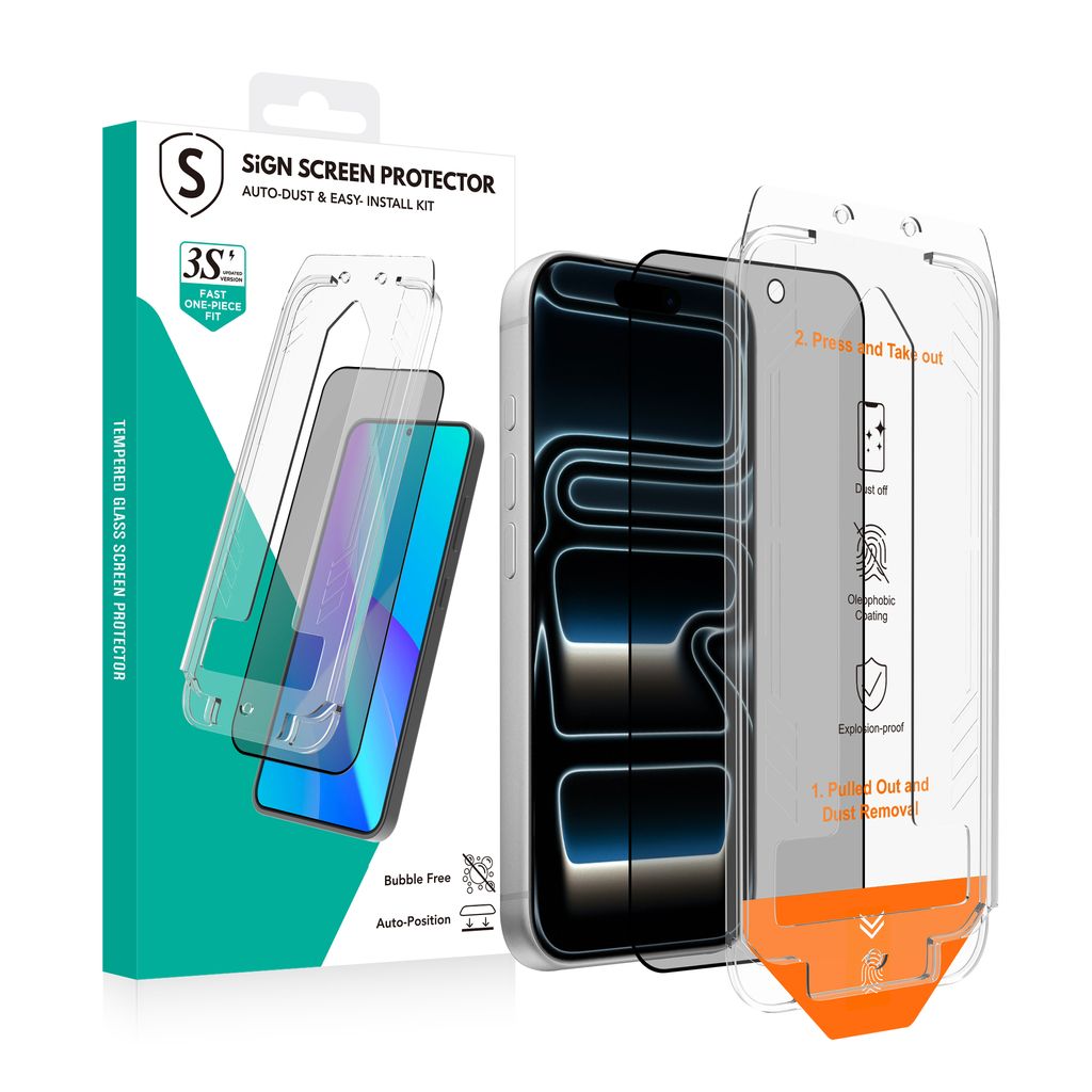 SiGN sekretess skärmskydd iPhone 17 Pro – EZ Apply with dust free applicator
