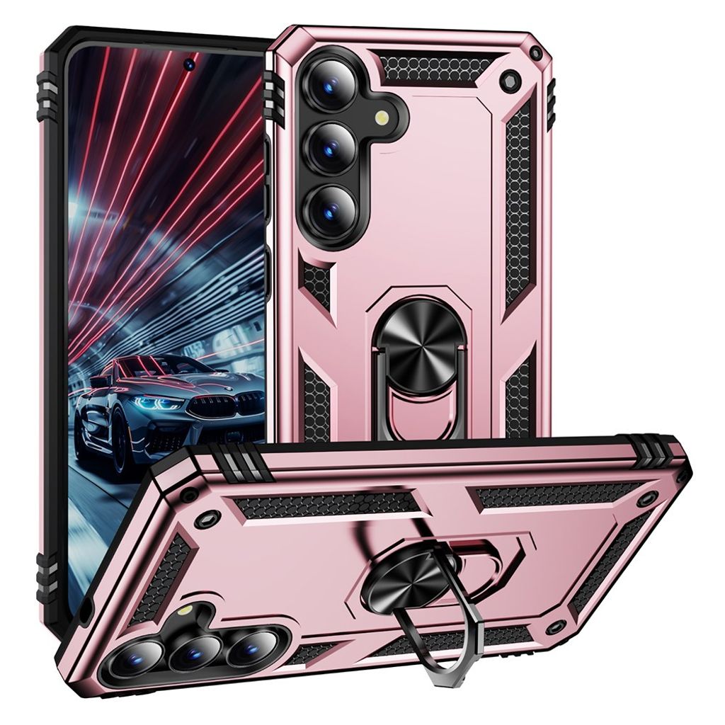 Samsung Galaxy S25 FE skal with stativ – roséguld