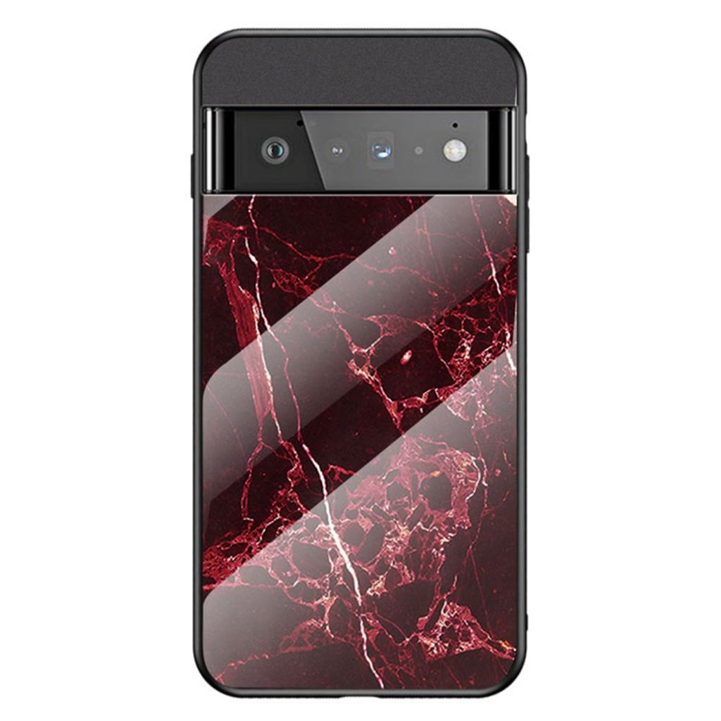 Google Pixel 6 Pro skal with marble pattern – röd