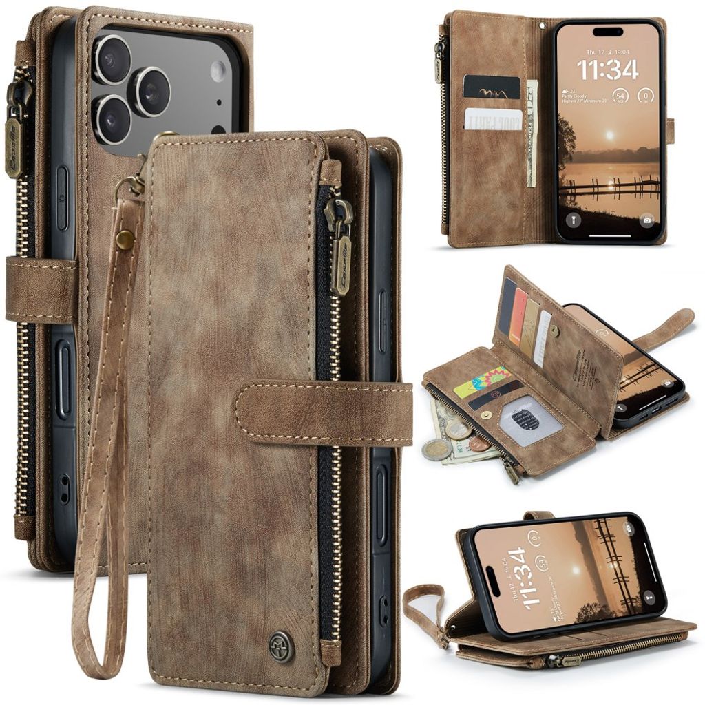 CASEME iPhone 17 Pro Cover with Stand - Brown