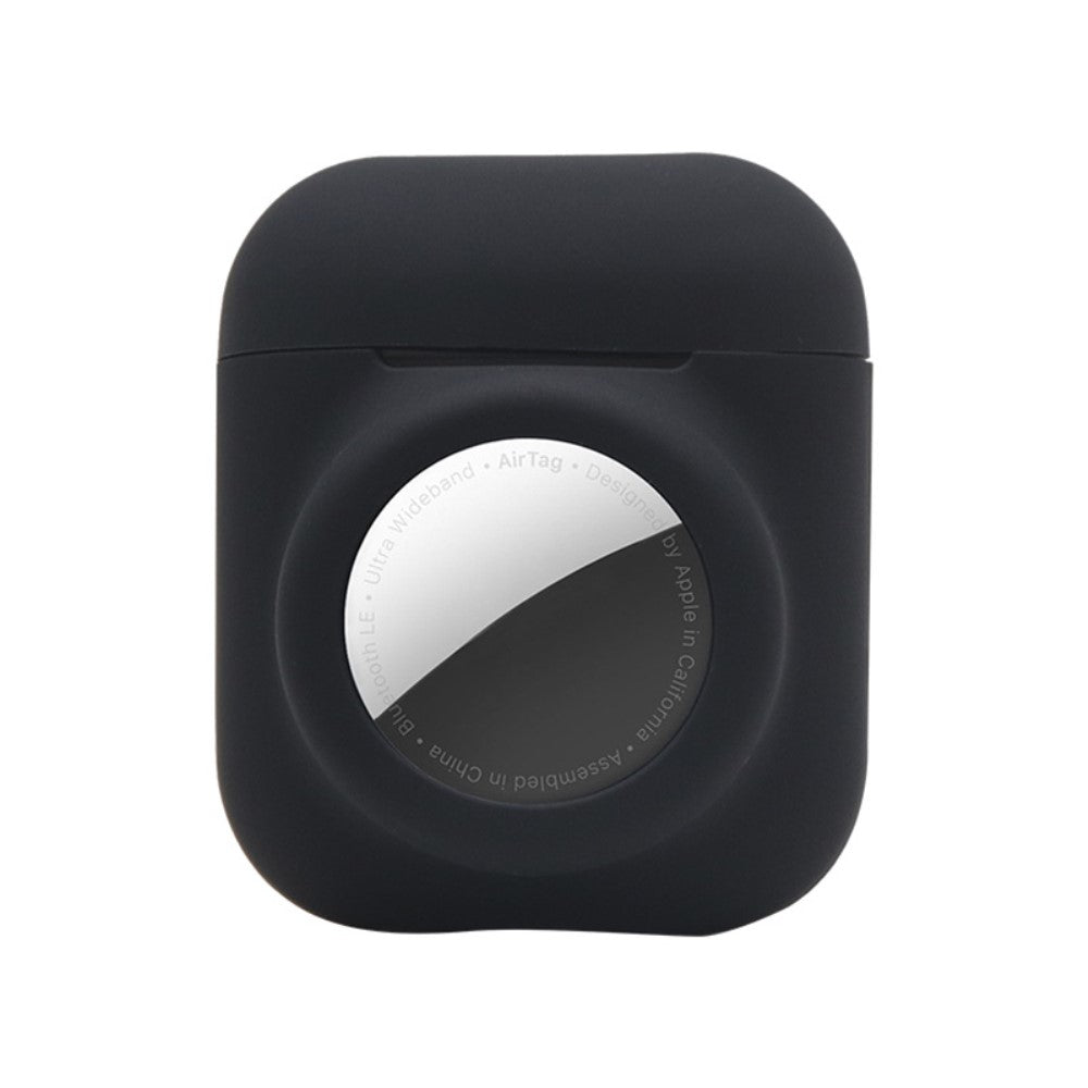Silicone Case for Apple AirPods Gen 1/2 with Airtag pocket - Black