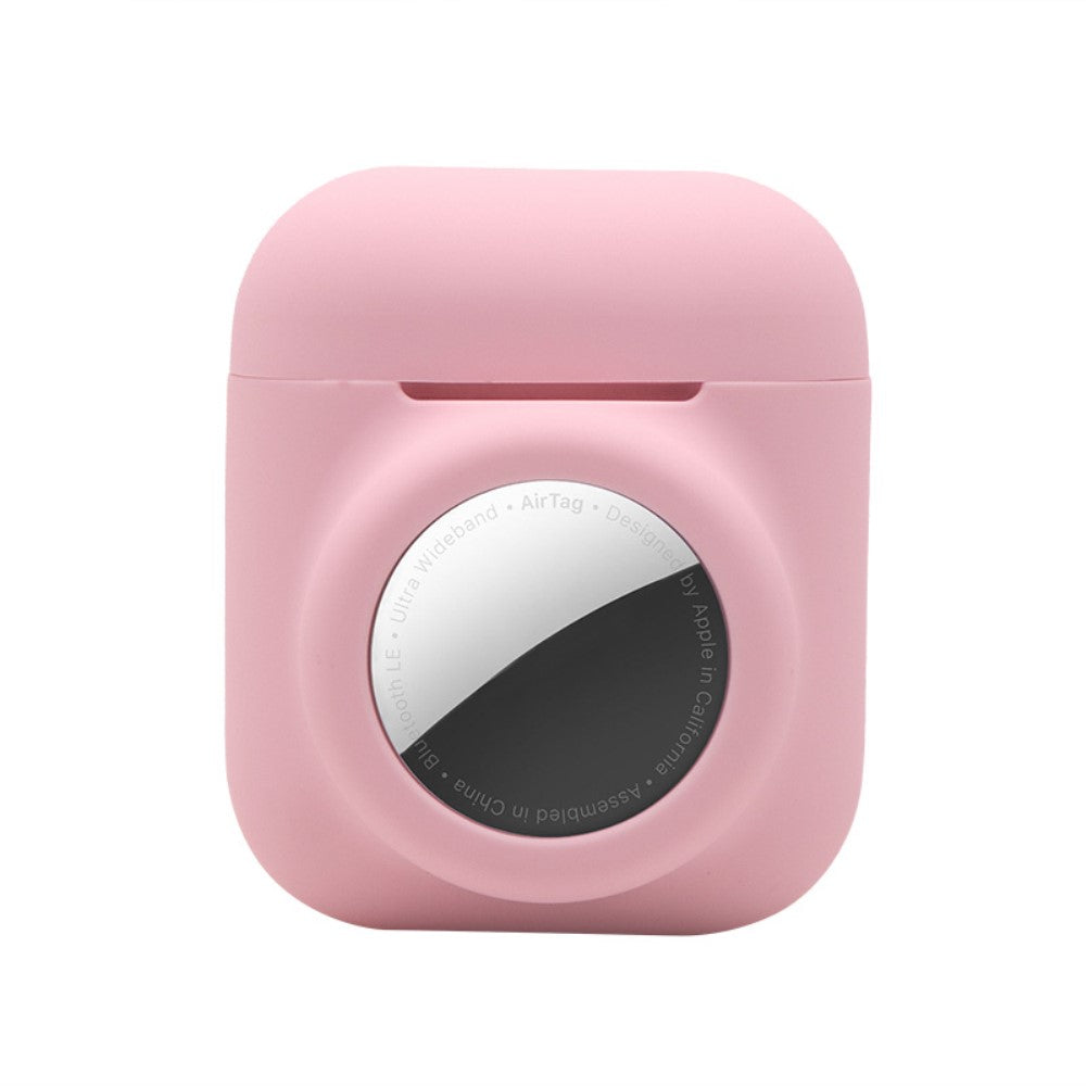 Silicone Case for Apple AirPods Gen 1/2 with AirTag pocket- Pink