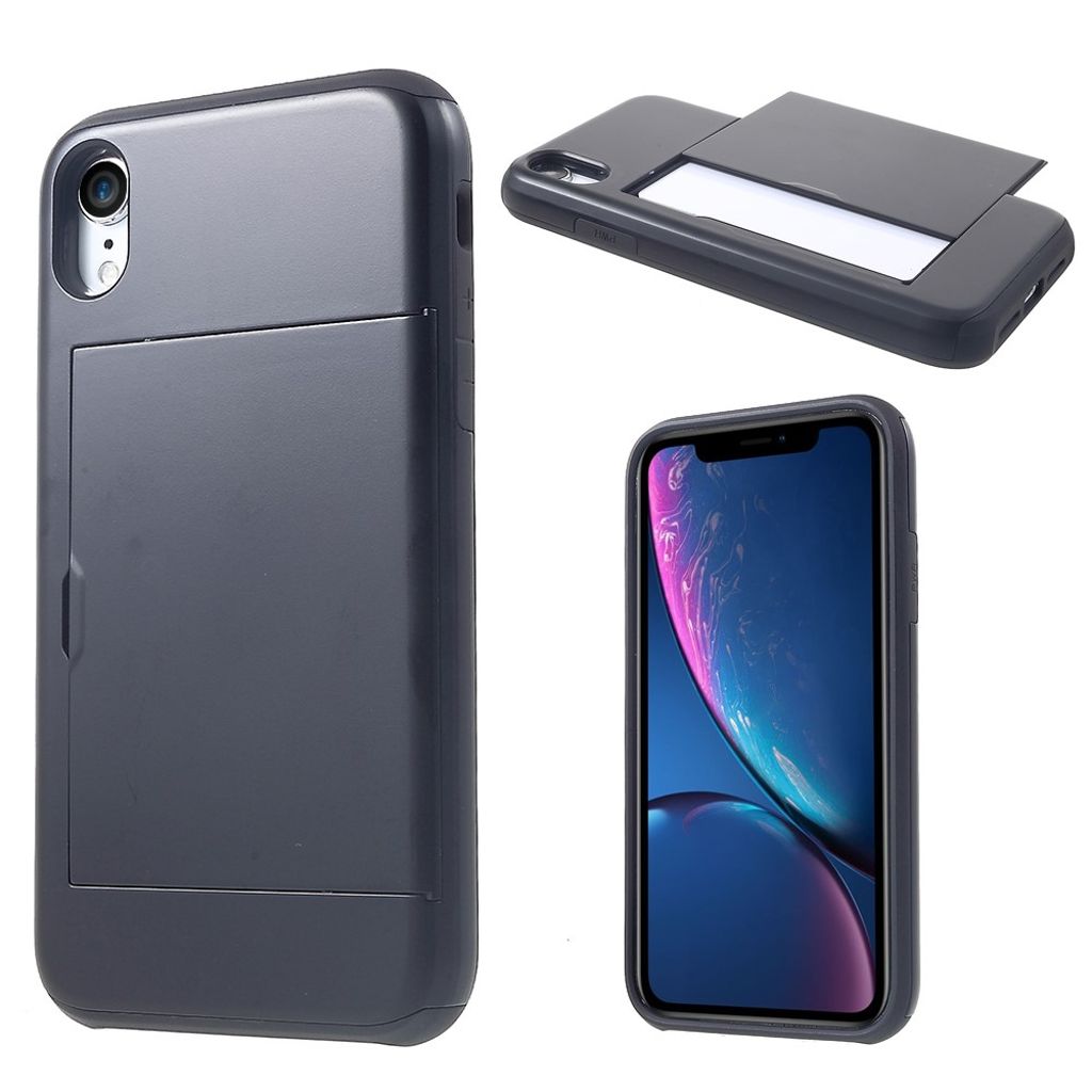 IPhone XR skal with a card holder - svart