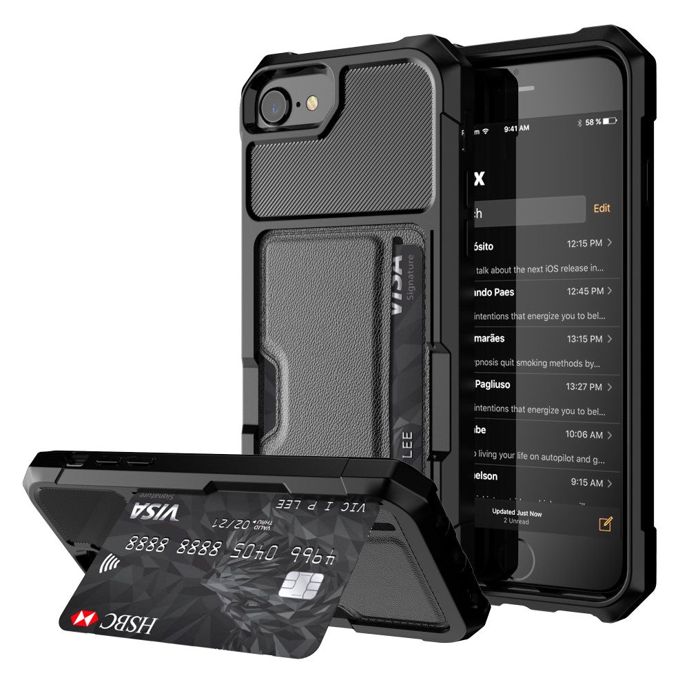 Skal with Card Holder for iPhone 6/6s/7/8/SE 2020 – svart