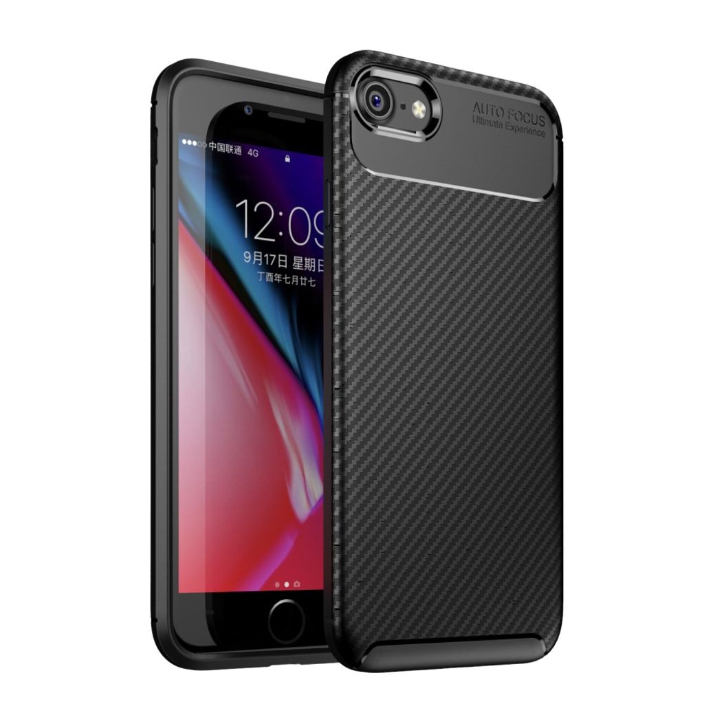 Textured iPhone SE 2022/2020 / 8 / 7 skal - svart
