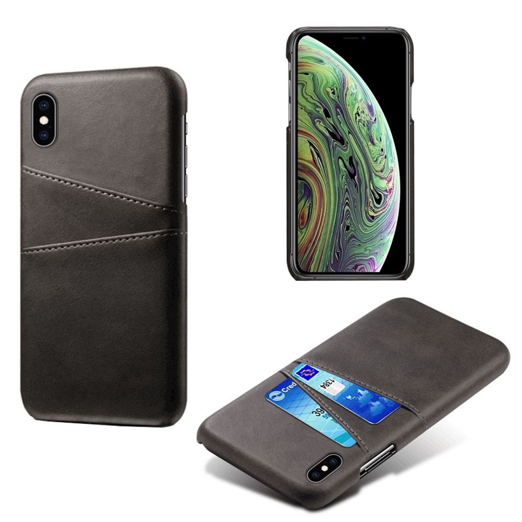 IPhone XS Max skal with a kortfack - svart